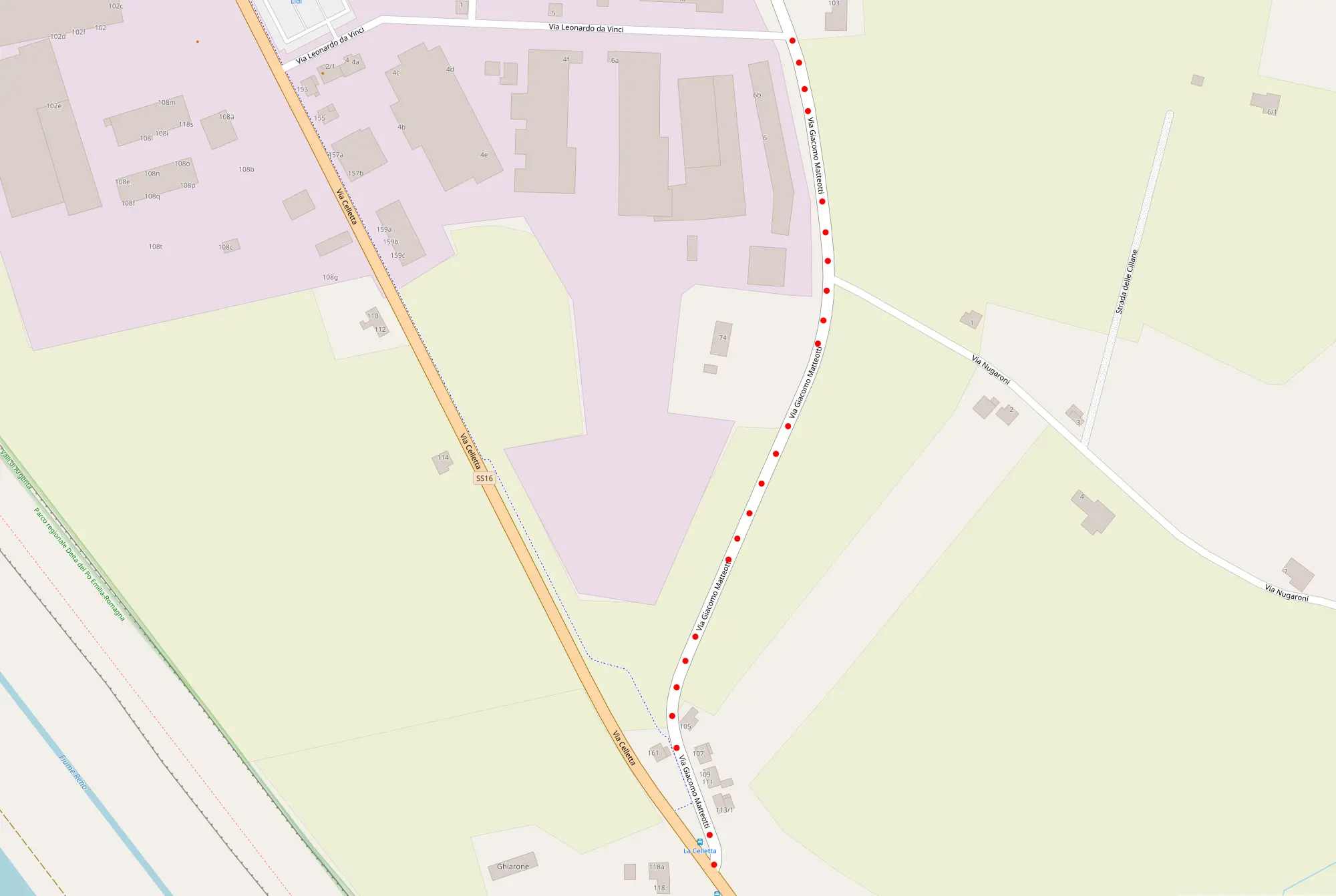 Modifica viabilità via Matteotti per potatura degli alberi