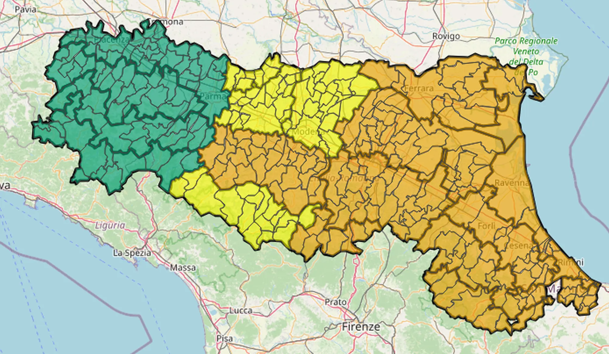 Allerta meteo per il 24 dicembre