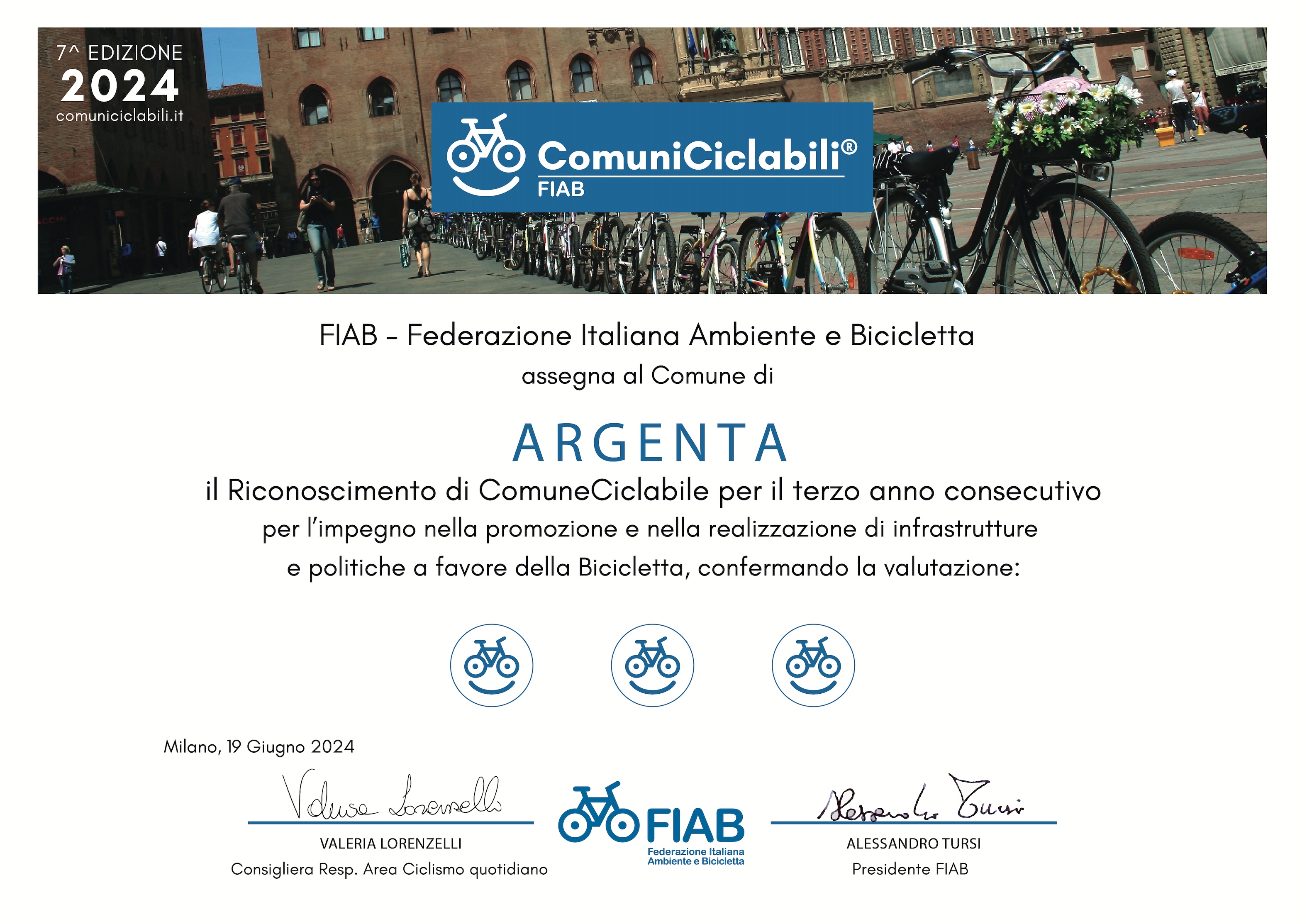 Attestato FIAB Argenta